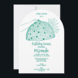 Inbjudan till middag med Disco Boll Teal<br><div class="desc">Inbjudan med glamour och glitter perfekt för födelsedags- eller möhippefester med en disko boll formad serveringsfat ritad för hand av Alexa's Illustrations. Födelsedags Era och Showgirl godkänd!</div>