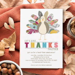 Inbjudan till middagen för den vänstra Thanksgivin