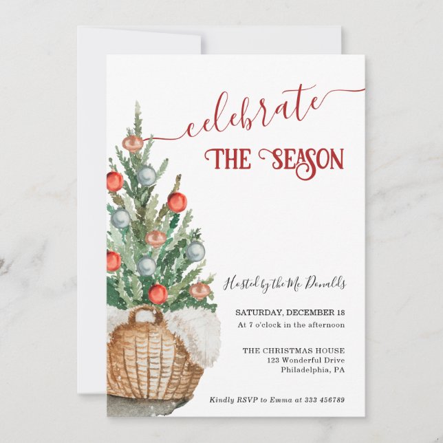 Inbjudan till middagen i Julgran Helgdag (Framsida)