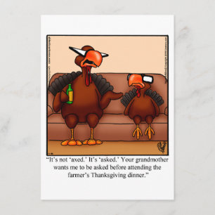 Inbjudan till middagen i thanksgiving Humor
