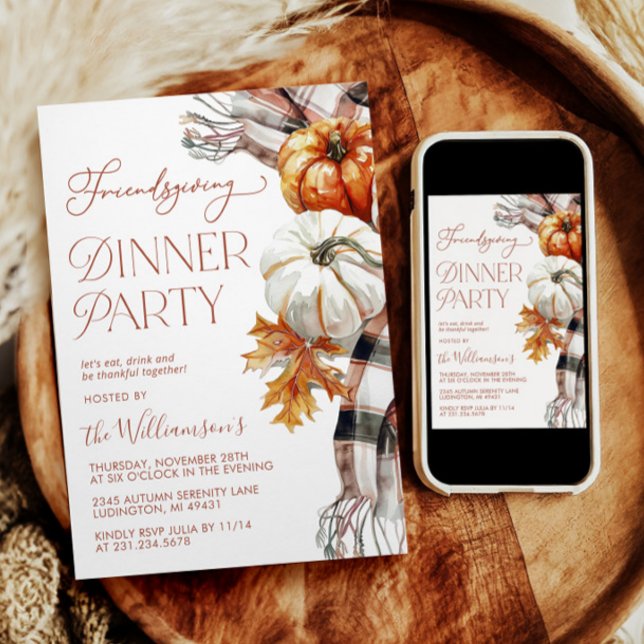Inbjudan till middagsfesten (Friendsgiving Dinner Party Invitation)