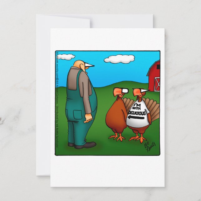 Inbjudan till Middagsfesten i thanksgiving Humor (Framsida)