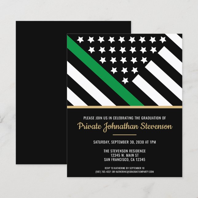 Inbjudan till militära armén Studenten (Fram/baksida)