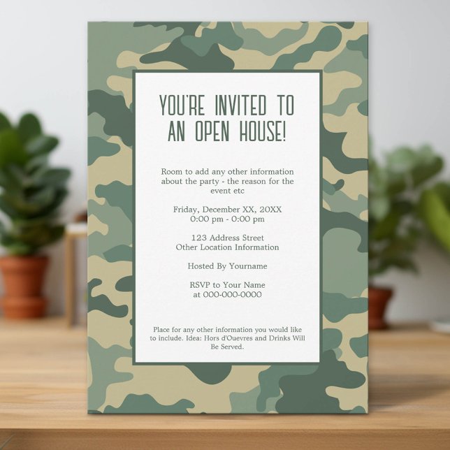 Inbjudan till militära/kamoufleringspartier (Custom Invitation)