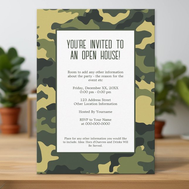 Inbjudan till militära/kamoufleringspartier (Custom Invitation)