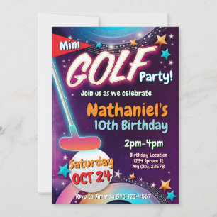 Inbjudan till Mini Golf Birthday Golf Party Card