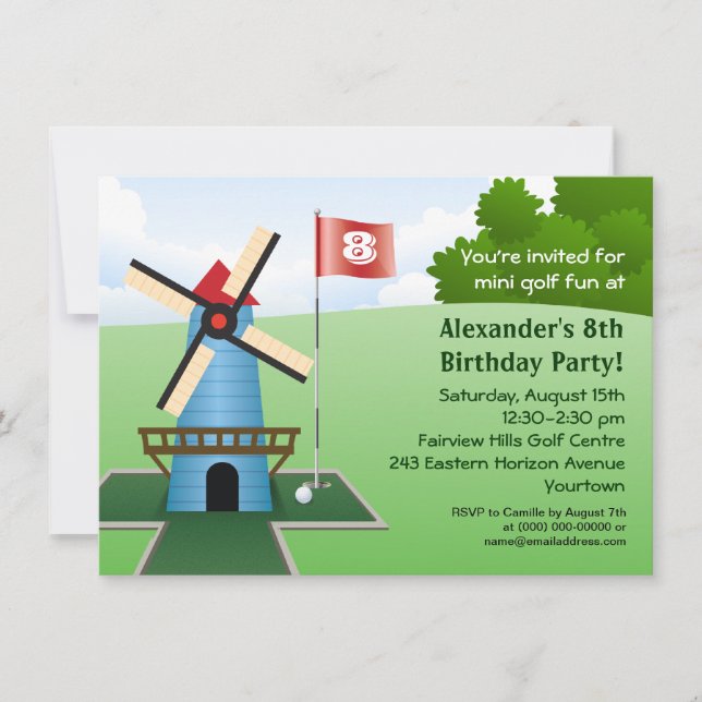Inbjudan till Mini Golf Kvarn Fairway-partiet (Framsida)