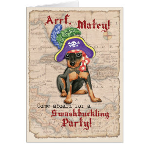 Inbjudan till Miniature Pinscher Pirat OBS Kort