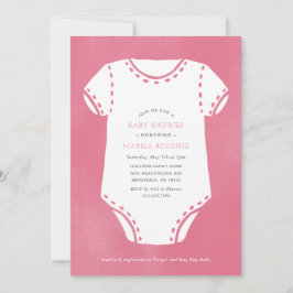 Inbjudan till minimal babydräkt för rosa Bodykosty