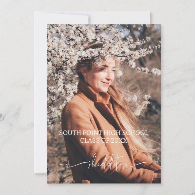 Inbjudan till minimal Boho-fotoStudentfest (Framsida)