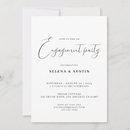 Inbjudan till minimal förlovningsfest för handskri