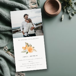 Inbjudan till minimal Orange Boho Foliage Photo We