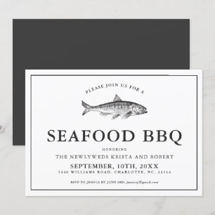 Inbjudan till minimala backyard Seafood Barbecue