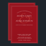 Inbjudan till minimala Crimson Red Script Wedding<br><div class="desc">Minimal Crimson Red Script Typography Wedding-inbjudan. Imponera på dina gäster i bröllop med trendiget på en kallrodd bröllopsinbjudan med ett vackert vitt skript på en krimson röd bakgrund. Den här inbjudan har en fantastisk röd utformning, med moderna och minimala vibes, perfekt för ditt enkla, trendig, minimalistiska bröllop. Den minimala och...</div>