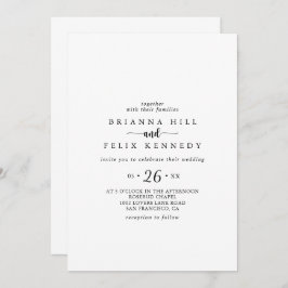 Inbjudan till minimalistisk Avslappnad-bröllop