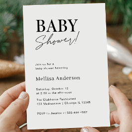 Inbjudan till minimalistisk babyskare