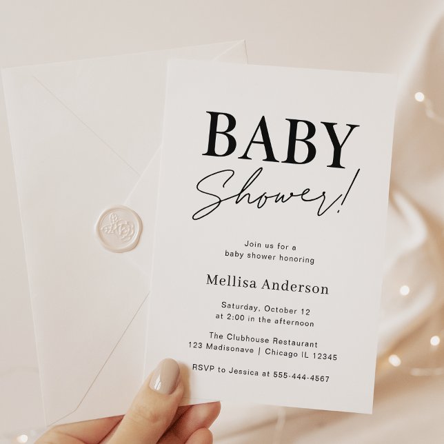 Inbjudan till minimalistisk babyskare (Skapare uppladdad)
