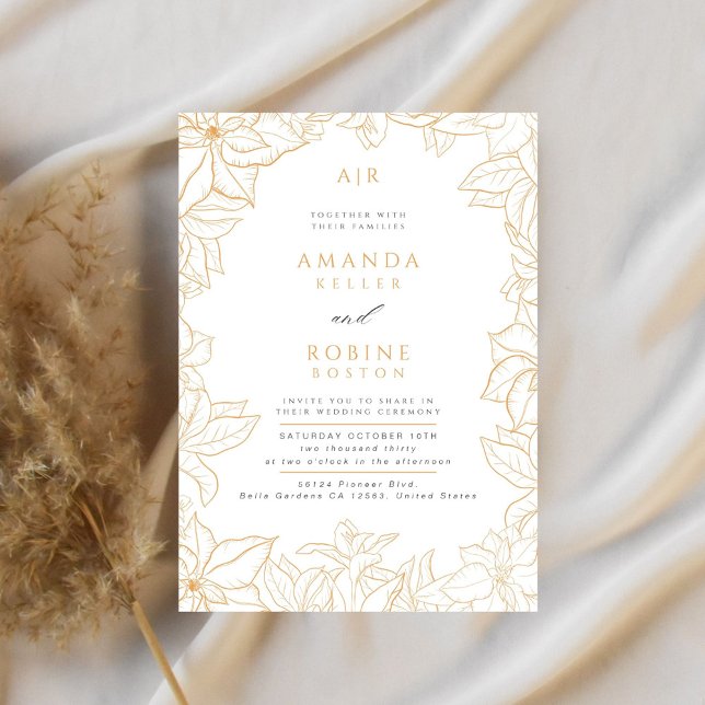 Inbjudan till minimalistisk Blommigt-bröllop (Skapare uppladdad)