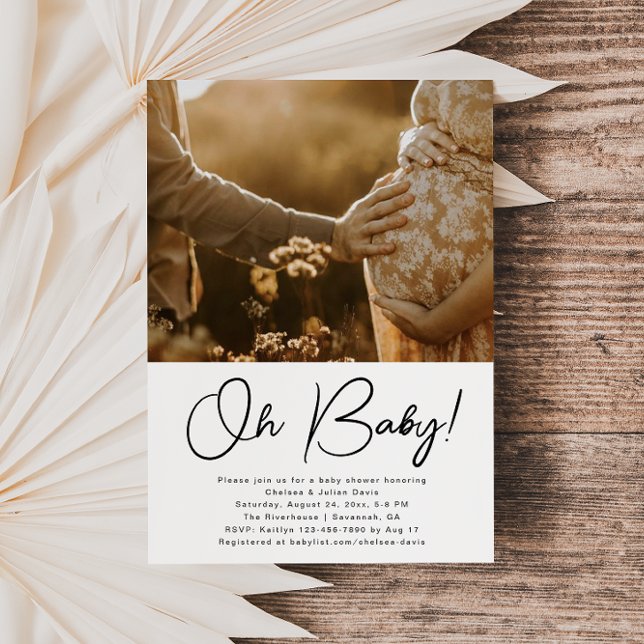 Inbjudan till minimalistisk fotobabyvy (Skapare uppladdad)