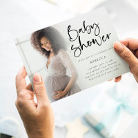 Inbjudan till minimalistisk fotoövertäckningsbabyd