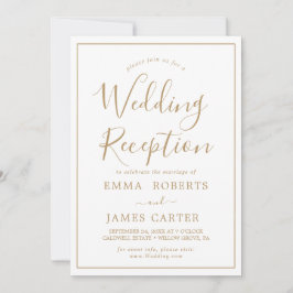 Inbjudan till minimalistisk Guld-bröllopsinbjudnin
