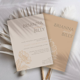 Inbjudan till minimalistisk jordisk Blommigt bröll