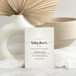 Inbjudan till minimalistisk kallgrafi av babyskor