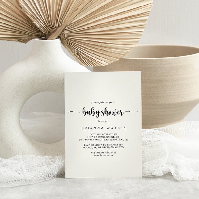 Inbjudan till minimalistisk kallgrafi av babyskor (Skapare uppladdad)