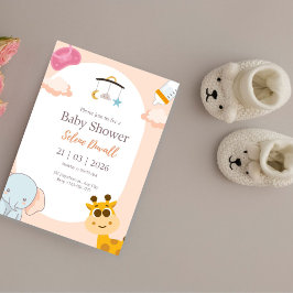 Inbjudan till minimalistisk modern babydusch