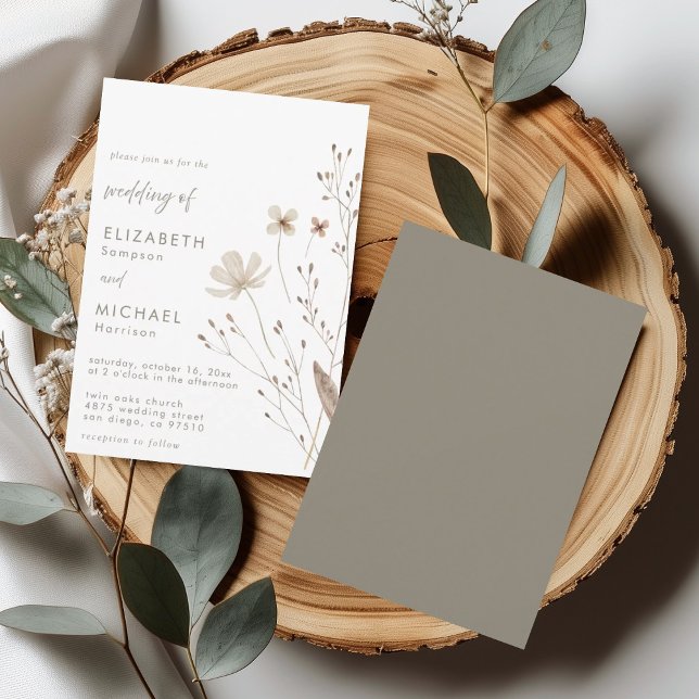 Inbjudan till minimalistisk Neutralt av Wildblomsb (Skapare uppladdad)