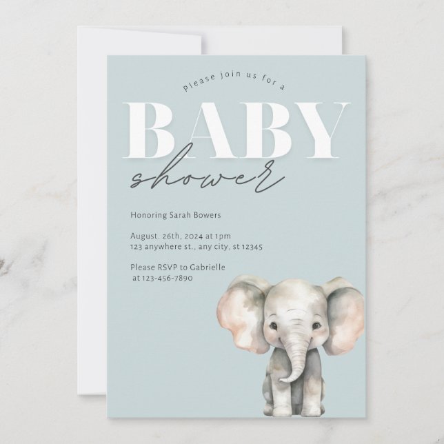 Inbjudan till minimalistisk Pastel Baby Shower (Framsida)