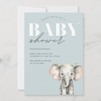 Inbjudan till minimalistisk Pastel Baby Shower