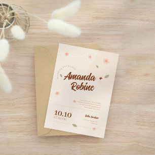 Inbjudan till minimalistisk typografi-bröllop