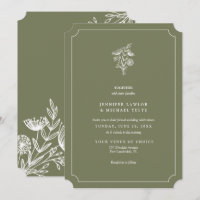 Inbjudan till minimalistisk Wildblomsasemontering