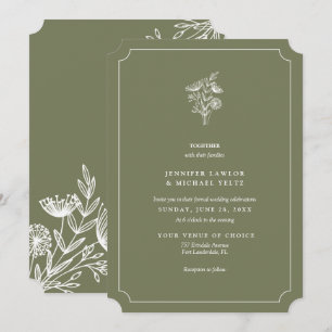 Inbjudan till minimalistisk Wildblomsasemontering