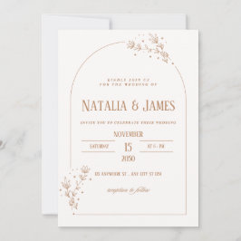 Inbjudan till minimalistiskt Arch-bröllop med Blom