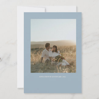 Inbjudan till minimalistiskt blått och Cream-bröll