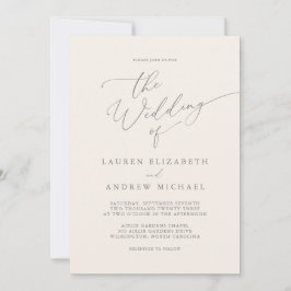 Inbjudan till minimalistiskt bröllop i silver Gråt