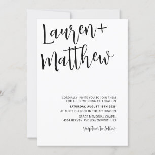 Inbjudan till minimalistiskt Calligraphy-bröllop