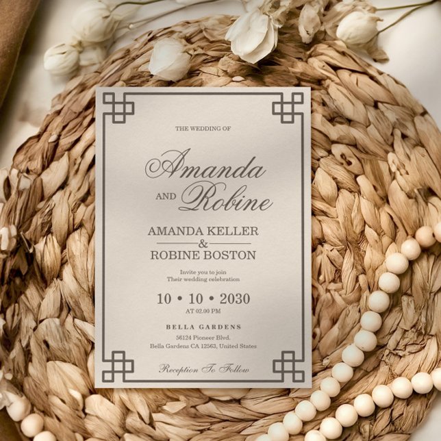 Inbjudan till minimalistiskt Calligraphy-bröllop (Skapare uppladdad)