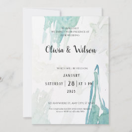 Inbjudan till minimalt Grönt för vattenfärgslasser