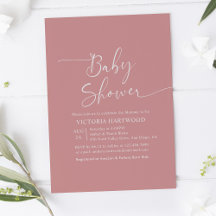 Inbjudan till minimalt Rosa Girl Baby Shower