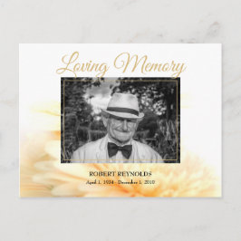 Inbjudan till minnesceremoni med gyllene foto