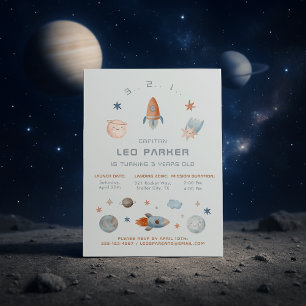 Inbjudan till minnesdag - Galaxy Rocket-tema