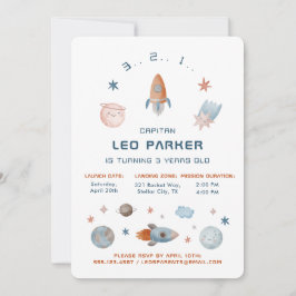 Inbjudan till minnesdag - Galaxy Rocket Tema II