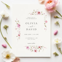 Inbjudan till minsta blommor i Elegant bröllop