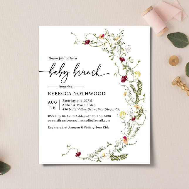 Inbjudan till minsta budgeterade Baby Brunch Showe (Skapare uppladdad)