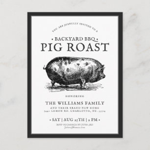 Inbjudan till minsta Gris-roast BBQ Party-Anpassni