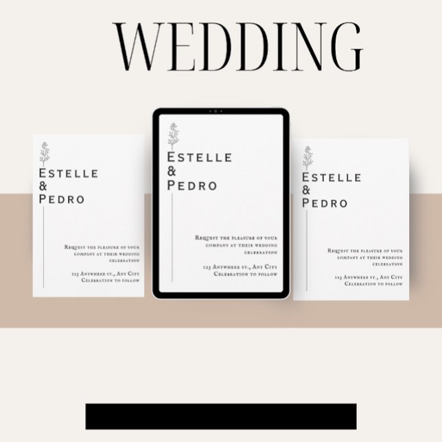 Inbjudan till minsta möjliga Blommigt med svartvit (Skapare uppladdad)