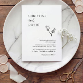 Inbjudan till minsta möjliga Boho Black and White 